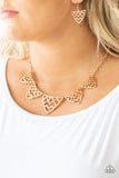 NE023 Welcome To The Lion's Den - Gold - Necklace/Earring Set - Paparazzi