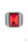 RM075 Winning Attitude - Red - Men's Ring - Paparazzi