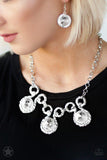 NE200 Hypnotized - White - Necklace/Earring Set - Paparazzi