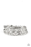 B074 Hammered Heirloom - Silver - Bracelet - Paparazzi