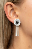 E093 Desert Amulet - Black - *Clip On* Earrings - Paparazzi