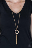 NE142 Straight To The Top - Gold - Necklace/Earring Set - Paparazzi