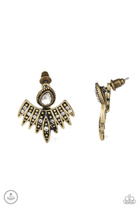 E098 Wing Fling - Brass - Earrings - Paparazzi