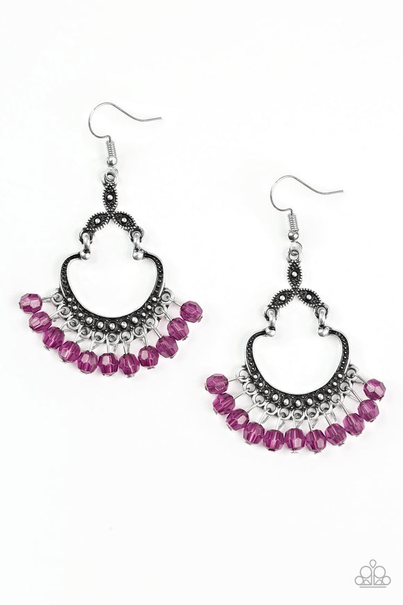 E080 Babe Alert - Purple - Earrings - Paparazzi