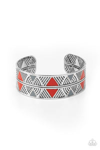 B067 Hidden Glyphs - Red - Bracelet - Paparazzi