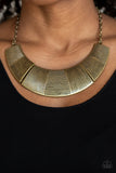 NE450 More Roar - Brass - Necklace/Earring Set - Paparazzi