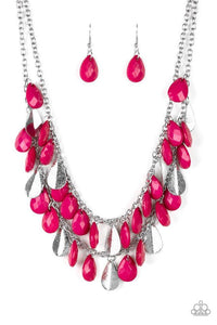 NE181 Life Of The Fiesta - Pink - Necklace/Earring Set - Paparazzi