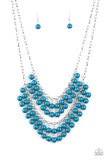 NE293 Bubbly Boardwalk - Blue - Necklace/Earring Set - Paparazzi