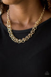 NE383 Block Party Princess - Gold - Necklace/Earring Set - Paparazzi