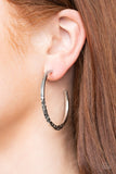 E136 Imprinted Intensity - Silver - Earrings - Paparazzi