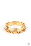 B066 A Piece of The Action - Gold - Bangles Bracelet - Paparazzi