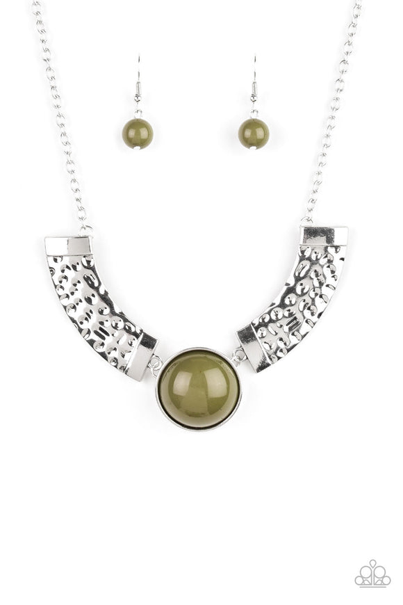 NE463 Egyptian Spell - Green - Necklace/Earring Set - Paparazzi