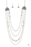 NE206 Pharaoh Finesse - Green - Necklace/Earring Set - Paparazzi