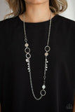 NE177 Unapologetic Flirt - Silver - Necklace/Earring Set - Paparazzi