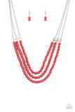 NE294 Terra Trails - Red - Necklace/Earring Set - Paparazzi