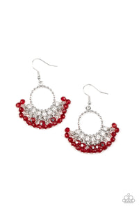 E027 Charmingly Cabaret - Red - Earrings - Paparazzi