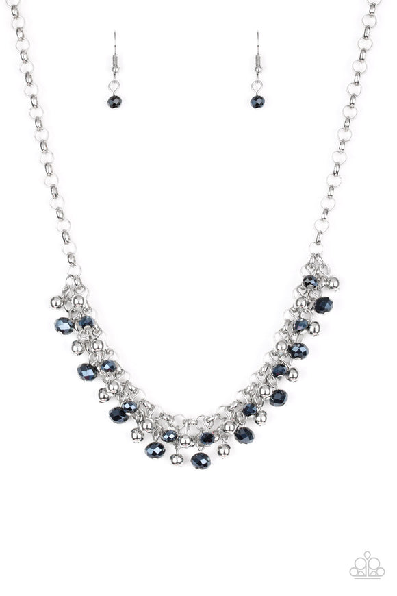 NE438 Trust Fund Baby - Blue - Necklace/Earring Set - Paparazzi