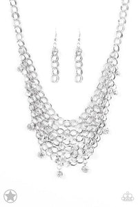 NE226 Fishing For Compliments - Silver - Necklace/Earring Set - Paparazzi