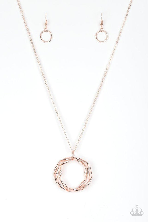 NE144 Millennial Minimalist - Rose Gold - Necklace/Earring Set - Paparazzi