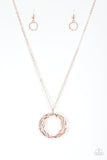 NE144 Millennial Minimalist - Rose Gold - Necklace/Earring Set - Paparazzi