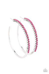 E292 Making Rounds - Pink - Hoop Earrings - Paparazzi