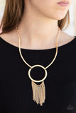 NE163 Pharaoh Paradise - Gold - Necklace/Earring Set - Paparazzi