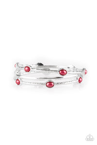 B183 Bangle Belle - Red - Bracelet - Paparazzi