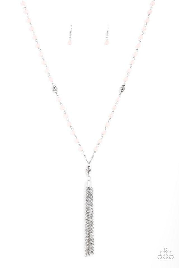 NE207 Tassel Takeover - Pink - Necklace/Earring Set - Paparazzi