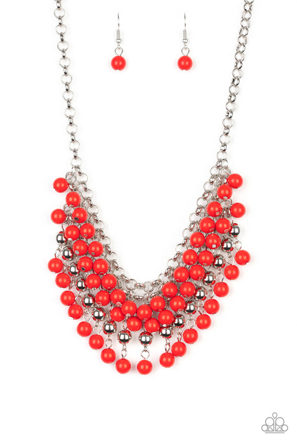 NE285 Jubilant Jingle - Red - Necklace/Earring Set - Paparazzi