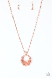 NE212 Net Worth - Copper - Necklace/Earring Set - Paparazzi