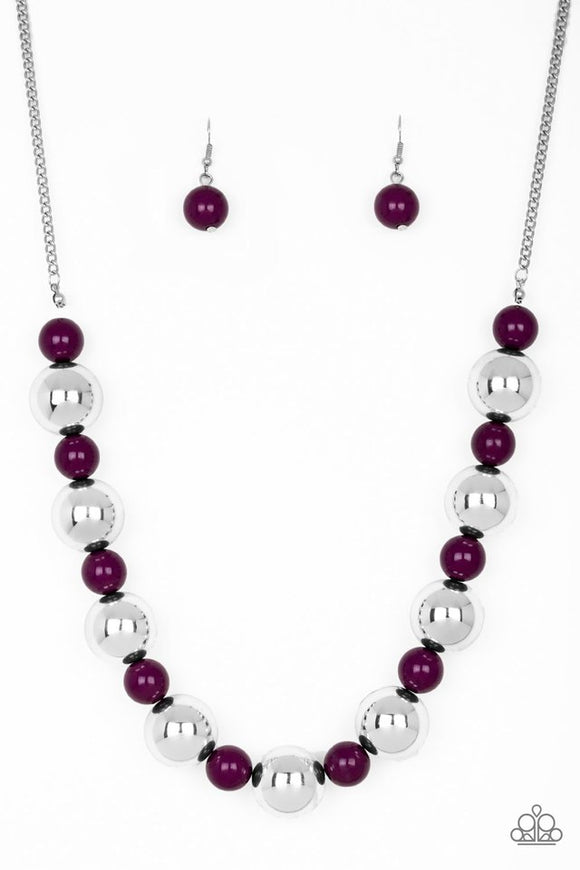 NE260 Top Pop - Purple - Necklace/Earring Set - Paparazzi