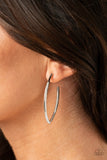 E119 Point Blank Beautiful - Silver -  Hoop Earrings - Paparazzi