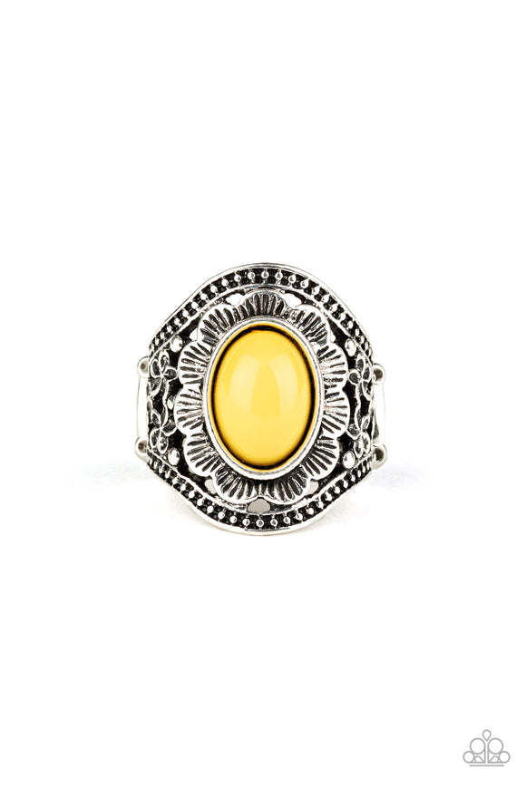 R485 Garden Tranquility - Yellow - Ring - Paparazzi