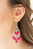 E079 Gorgeously Genie - Pink - Earrings - Paparazzi