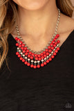 NE285 Jubilant Jingle - Red - Necklace/Earring Set - Paparazzi