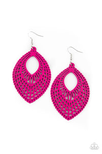 E133 One Beach At A Time - Pink - Earrings - Paparazzi