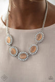 NE194 A DIVA-ttitude Adjustment - Orange - Peach - Necklace/Earring Set - Paparazzi