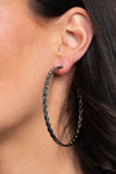 E132 Infinite Twist - Black - Hoop Earrings - Paparazzi