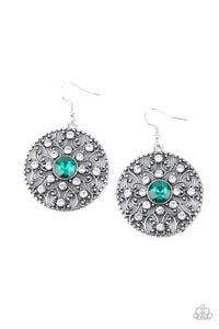 E153 Glow Your True Colors - Green - Earrings - Paparazzi