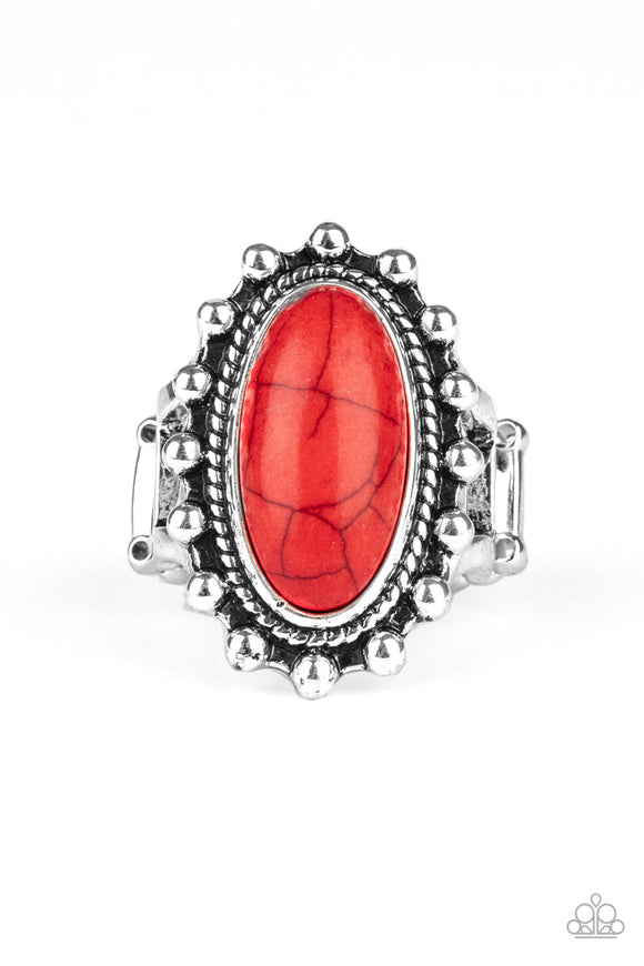 R412 Mineral Movement - Red - Ring - Paparazzi