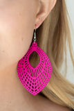 E133 One Beach At A Time - Pink - Earrings - Paparazzi