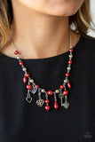 NE250 Renaissance Romance Red - Necklace/Earring Set - Paparazzi