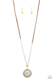 NE104 Where No Mandala Has Gone Before - Yellow - Necklace/Earring Set - Paparazzi