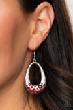 E028 Better Luxe Next Time - Red - Earrings - Paparazzi