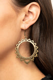 E077 Casually Capricious - Brass - Earrings - Paparazzi