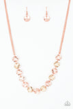 NE464 Simple Sheen - Copper - Necklace/Earring Set - Paparazzi