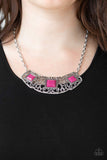 NE211 Feeling Inde-PENDANT - Pink - Necklace/Earring Set - Paparazzi