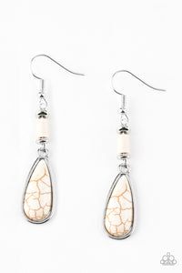 E083 Courageously Canyon - White - Earrings - Paparazzi