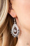 E256 Boss Brilliance - Silver - Earrings - Paparazzi