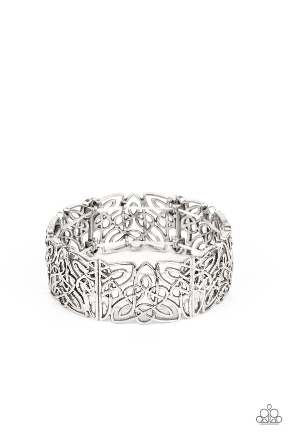 B179 Namaste Gardens - Silver - Bracelet - Paparazzi